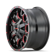 Mayhem 8015 Warrior 17x9 / 5x127 BP / 18mm Offset / 87mm Hub Black w/ Prism Red Wheel - Truck & Automotive