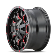 Mayhem 8015 Warrior 17x9 / 5x127 BP / 18mm Offset / 87mm Hub Black w/ Prism Red Wheel - Truck & Automotive
