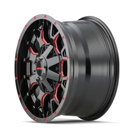 Mayhem 8015 Warrior 17x9 / 5x127 BP / 18mm Offset / 87mm Hub Black w/ Prism Red Wheel - Truck & Automotive