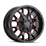 Mayhem 8015 Warrior 17x9 / 5x127 BP / 18mm Offset / 87mm Hub Black w/ Prism Red Wheel - Truck & Automotive