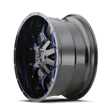 Mayhem 8015 Warrior 18x9 / 5x127 BP / 18mm Offset / 87mm Hub Black w/ Prism Blue Wheel - Truck & Automotive