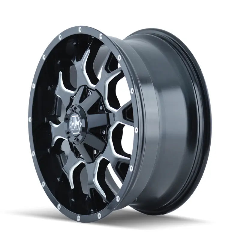 Mayhem 8015-2937M Mayhem 8015 Warrior 20x9 / 6x135 BP / 0mm Offset / 106mm Hub Black w/ Milled Spokes Wheel