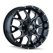 Mayhem 8015-2937M Mayhem 8015 Warrior 20x9 / 6x135 BP / 0mm Offset / 106mm Hub Black w/ Milled Spokes Wheel