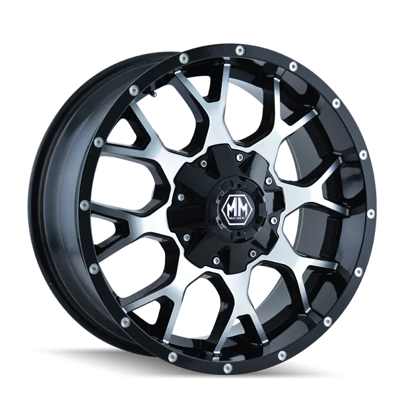 Mayhem 8015 Warrior 20x9 / 8x165.1 BP / 0mm Offset / 130.8mm Hub Black/Machined Face Wheel - Truck & Automotive