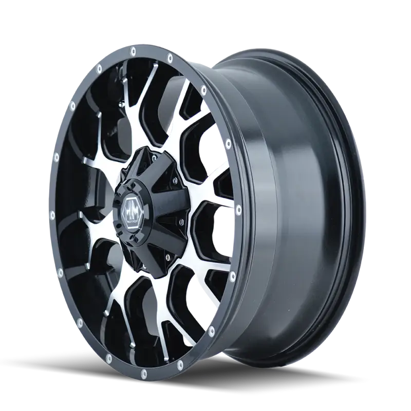 Mayhem 8015 Warrior 20x9 / 8x165.1 BP / 0mm Offset / 130.8mm Hub Black/Machined Face Wheel - Truck & Automotive