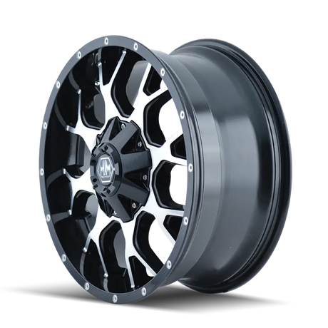 Mayhem 8015 Warrior 20x9 / 8x165.1 BP / 0mm Offset / 130.8mm Hub Black/Machined Face Wheel - Truck & Automotive