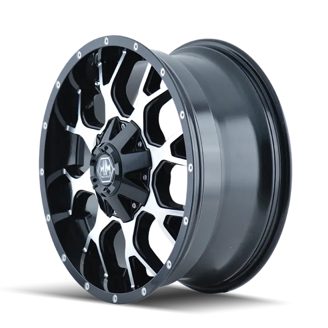 Mayhem 8015 Warrior 20x9 / 8x165.1 BP / 0mm Offset / 130.8mm Hub Black/Machined Face Wheel - Truck & Automotive