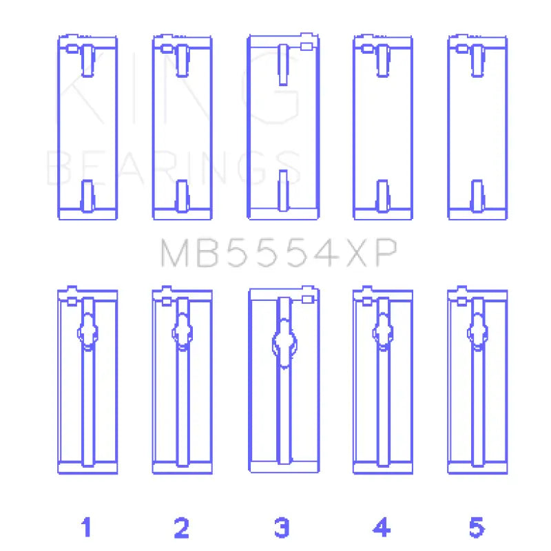 King Engine Bearings MB5554XP MB5554XP King Toyota 3SGTE (Size STD) Performance Main Bearing Set