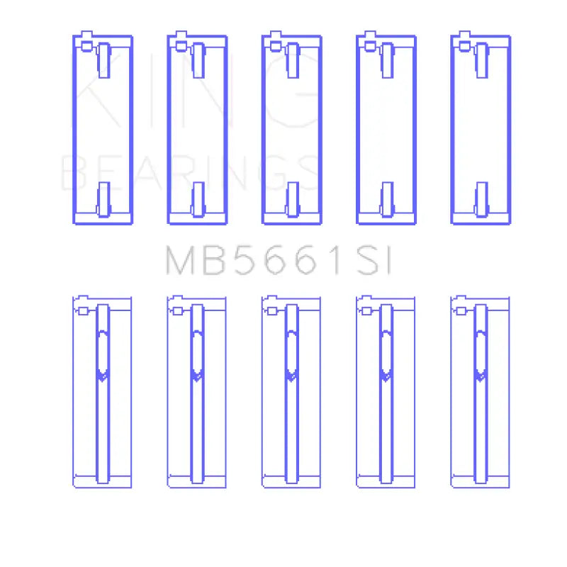King Engine Bearings MB5661SI MB5661SI King Volkswagen AMB/BYK/BBX (Size STD) Silicon Bi-Metal Aluminum Main Bearing Set