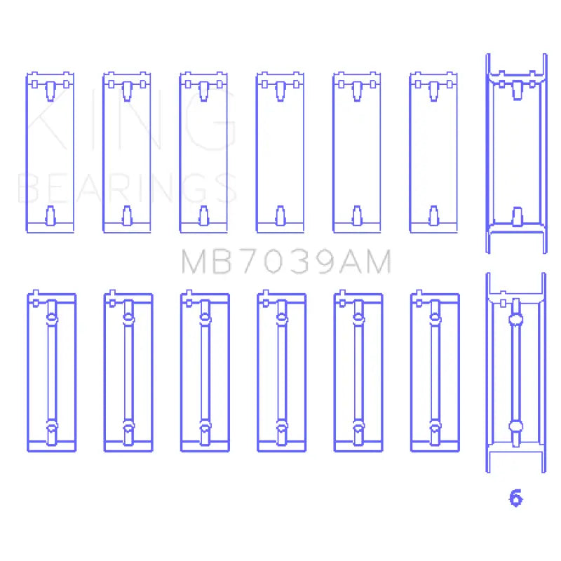 King Engine Bearings MB7039AM MB7039AM King BMW M51/M57 (Size STD) Main Bearing Set