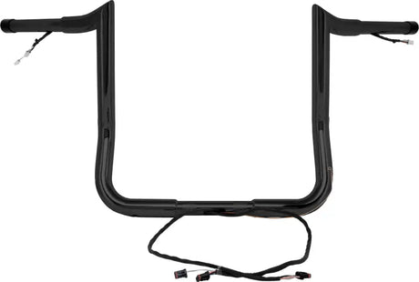 BAGGERNATION MBBPW-14 B 14" Monkey Bagger Bar Prewired Satin Black `14 Up Touring