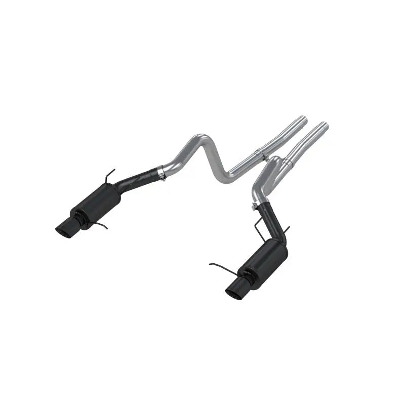MBRP S7258BLK MBRP 11-14 Ford Mustang GT 5.0L 3in Cat Back Dual Split Rear Street Version 4in Tips - Black