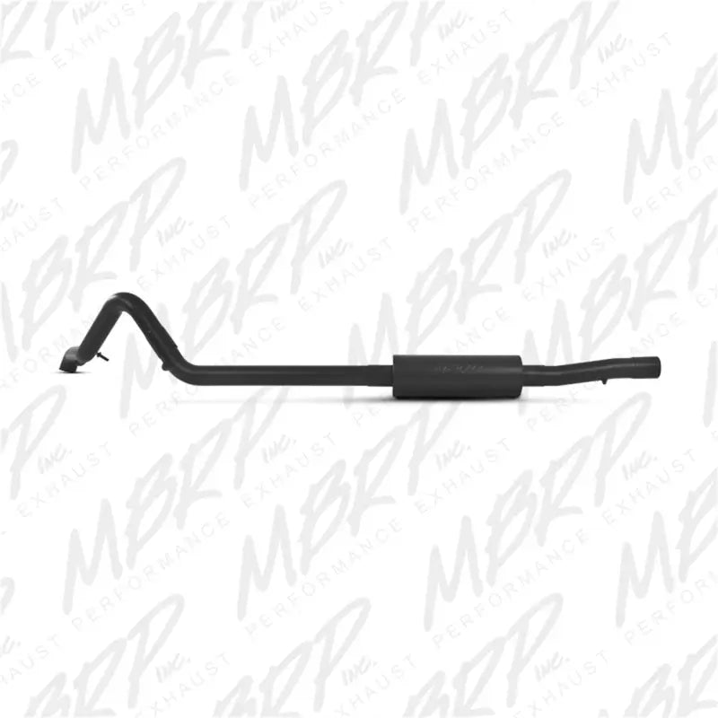 Black exhaust pipe on MBRP 12 Jeep Wrangler Rubicon with single rear exit off-road