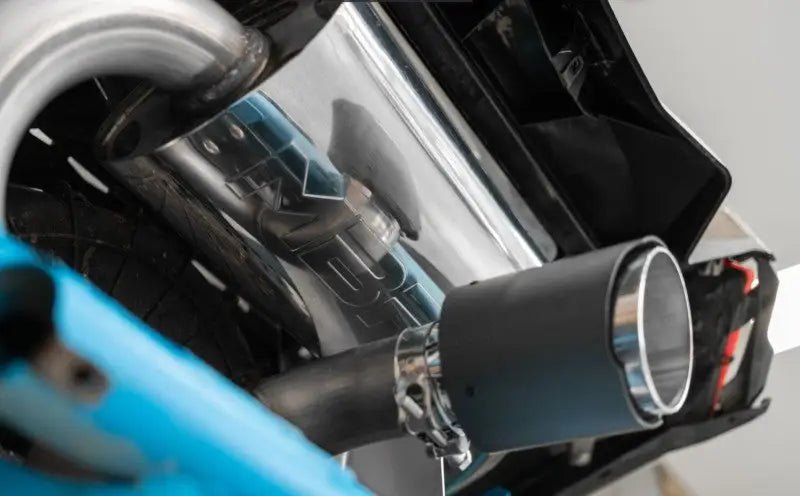 MBRP 17-21 Can-Am Maverick Turbo/Turbo R 2.5in Chamber Oval Turbo Back Exhaust - Carbon Fiber Tip - Truck & Automotive