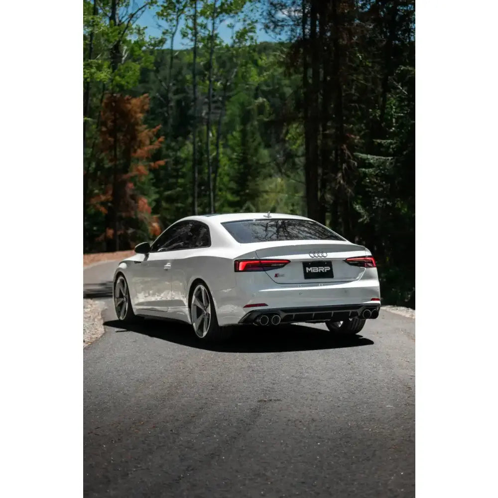 MBRP 18-21 Audi S5 Coupe/S4 Sedan T304 SS 2.5in Cat-Back Quad Rear Exit Exhaust - Carbon Fiber Tips - Truck & Automotive