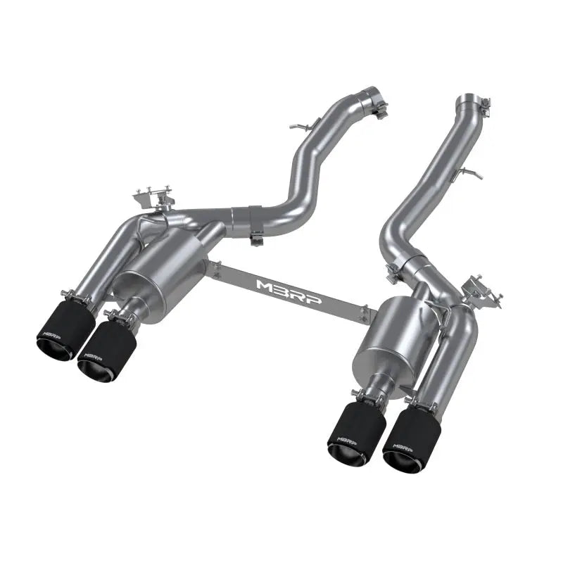 MBRP S45023CF MBRP 18-22 BMW M2 Competition 3.0L T304 SS 3in Resonator-Back Exhaust Quad Rear w/ Carbon Fiber Tips