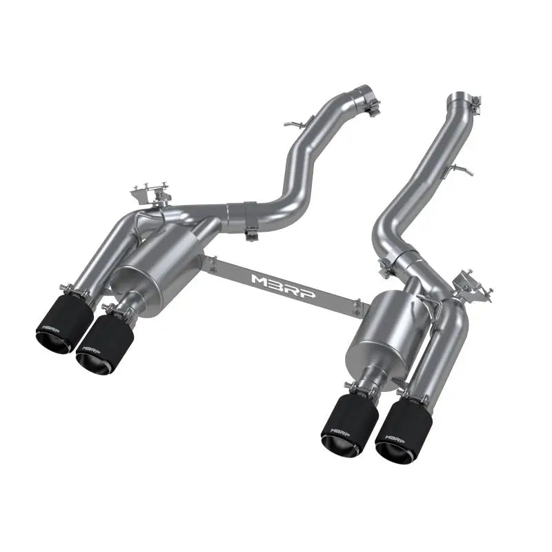 MBRP S45023CF MBRP 18-22 BMW M2 Competition 3.0L T304 SS 3in Resonator-Back Exhaust Quad Rear w/ Carbon Fiber Tips