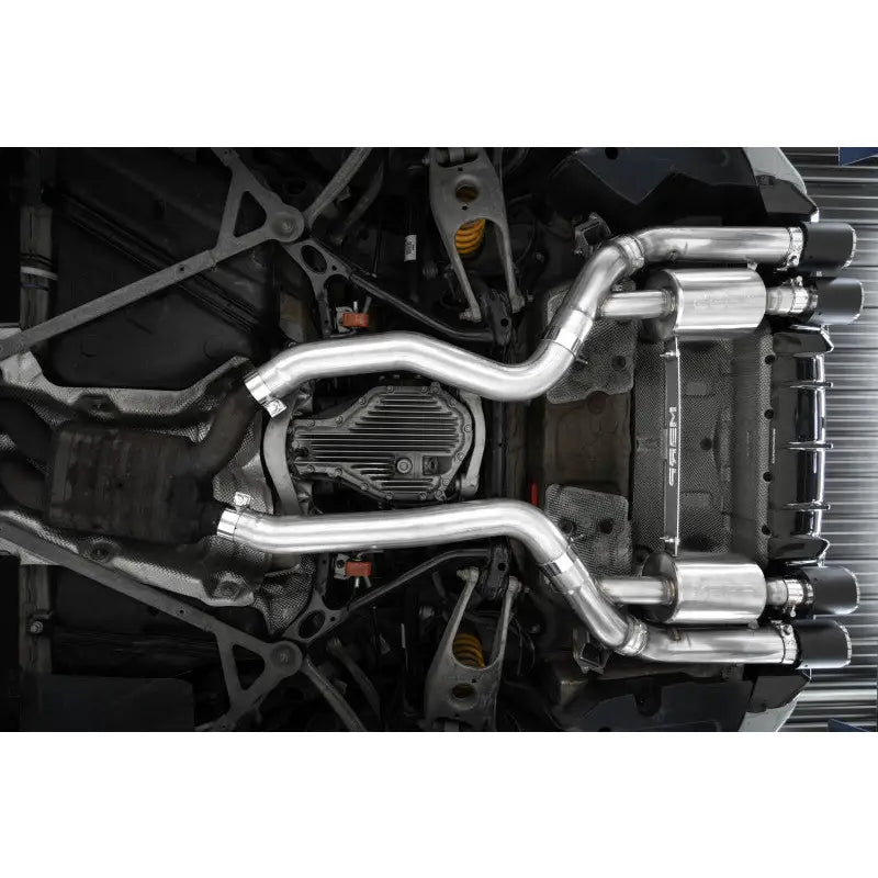 MBRP S45023CF MBRP 18-22 BMW M2 Competition 3.0L T304 SS 3in Resonator-Back Exhaust Quad Rear w/ Carbon Fiber Tips