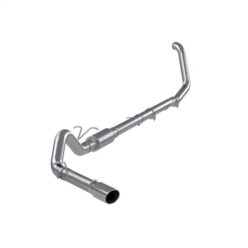 MBRP 1999-2003 Ford F-250/350 7.3L Turbo Back Single Side Exhaust System, High Flow Performance, T409 Stainless Steel, XP Series, Single Side Exit, 4" Turbo Downpipe, 5" OD Tip, No Catalytic Converter.