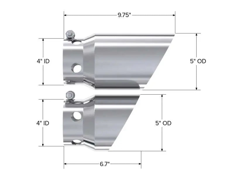 MBRP 2008 Ford F250/350/450 6.4 L 4 inlet 5 Tip Cover Set - 6 and 9 in length - RV and Auto Parts