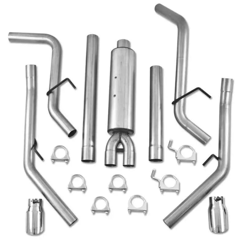 MBRP 2009 Dodge Ram 1500 5.7L Cat Back Dual Split Rear Exhaust System - Full Kit with Muffler, Pipes, Hardware, and 4" Tips, Aluminized.
