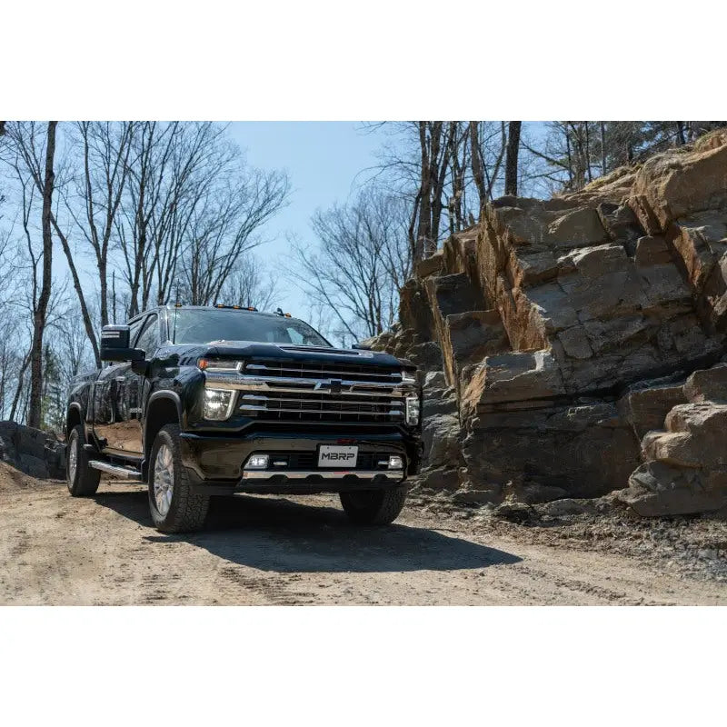 MBRP S6059BLK MBRP 2020+ GMC/Chevy 2500/3500 6.6L Duramax 4in Mand Bent Tubing Pro-Ser Cat Back Single Side - Blk