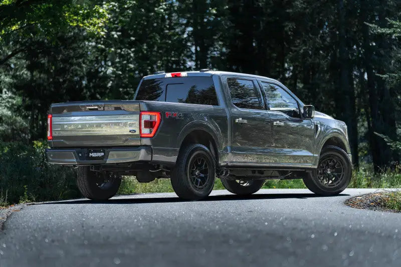 2021 Ford F-150 with MBRP 3in Cat Back Single Side Exit Alum high flow performance exhaust system for 2.7L EcoBoost, 3.5L EcoBoost, and 5.0L engines; distinct truck accessories; enhancing torque and horsepower in Automotive, RV, Powersports, Marine, off-road, exterior, truck bed; Performance, Exhaust, Mufflers & Tips, zero dollar items