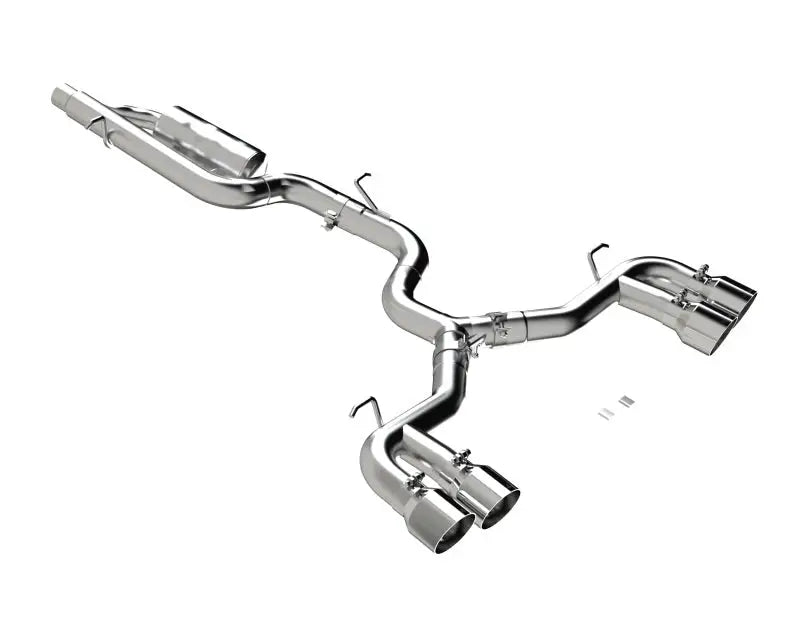 Shiny chrome exhaust system for MBRP 2022 Volkswagen Golf R MK8 Cat-Back Exhaust