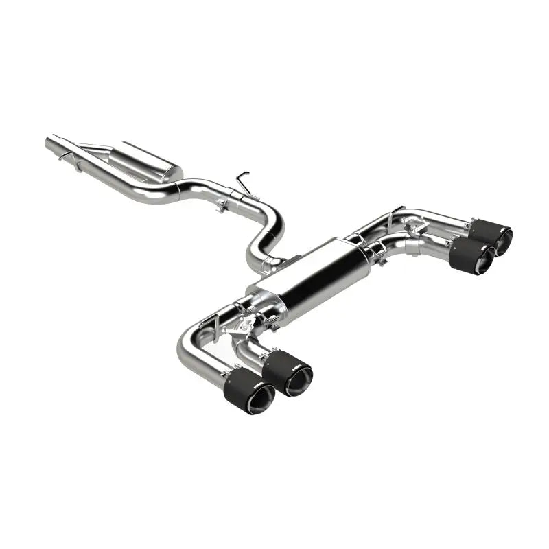 MBRP S46133CF MBRP 2022 Volkswagon Golf R MK8 T304 Stainless Steel 3in Cat-Back, Quad Rear Exit- Carbon Fiber Tips