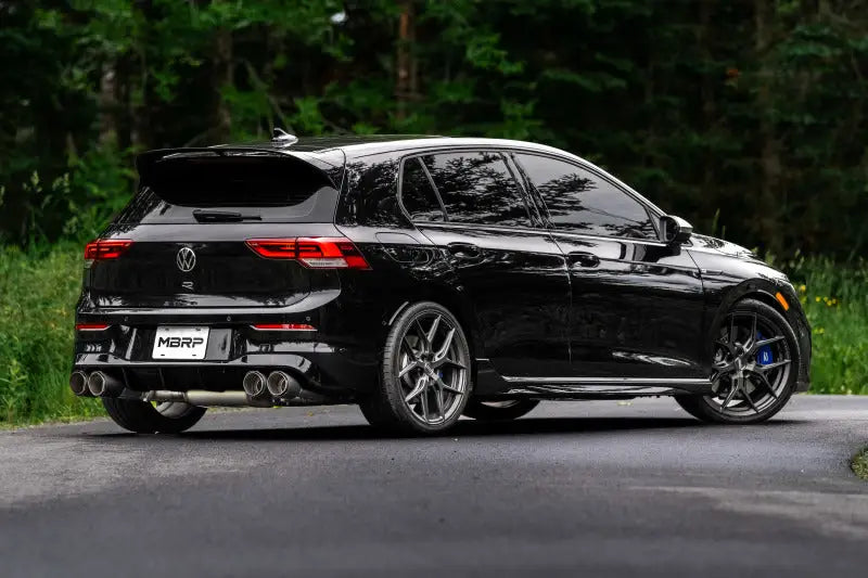 MBRP 2022 Volkswagon Golf R MK8 T304 Stainless Steel 3in Cat-Back Quad Rear Exit- Carbon Fiber Tips - Truck & Automotive