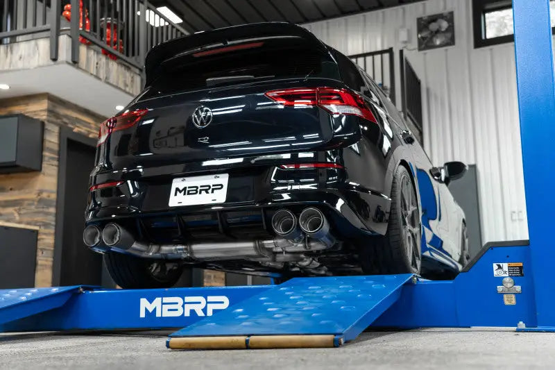 MBRP 2022 Volkswagon Golf R MK8 T304 Stainless Steel 3in Cat-Back Quad Rear Exit- Carbon Fiber Tips - Truck & Automotive