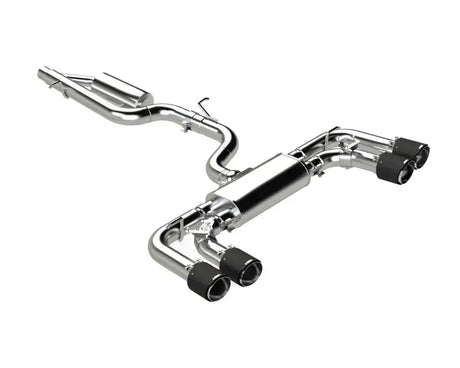 MBRP 2022 Volkswagon Golf R MK8 T304 Stainless Steel 3in Cat-Back Quad Rear Exit- Carbon Fiber Tips - Truck & Automotive