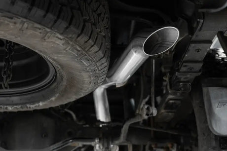 MBRP 22-23 Nissan Frontier 3.8L 3in Tip Cat Back Turndown Exit Street Profile - Aluminized Steel - Truck & Automotive