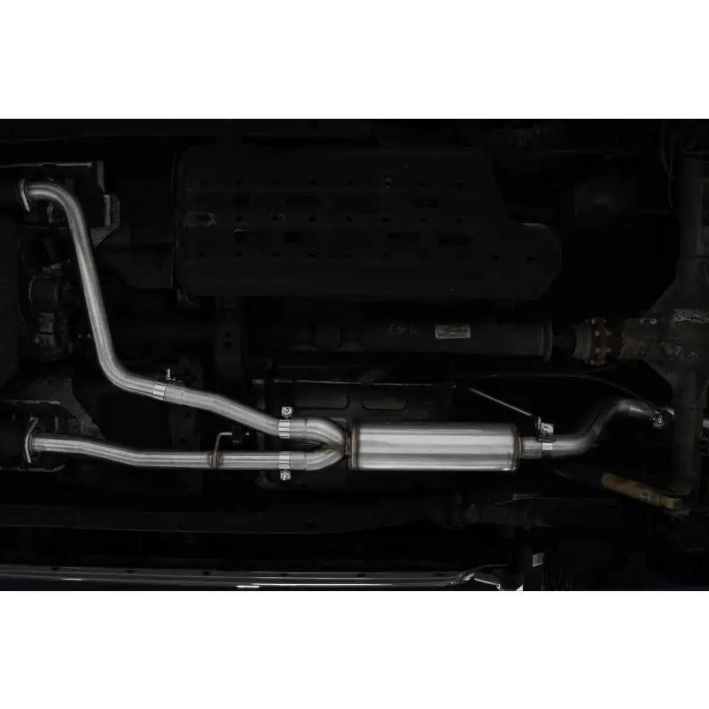 MBRP S5409304 MBRP 22-23 Nissan Frontier 3.8L 3in Tip 3in Cat Back Turndown Exit Street Profile - T304