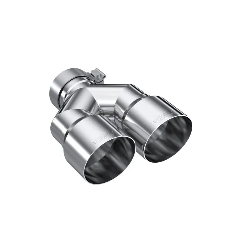 MBRP T5183 MBRP 3in ID / Dual 4in OD Out Staggered L 9.37in / R 9.87in Single Wall T304 SS Univ Exhaust Tip