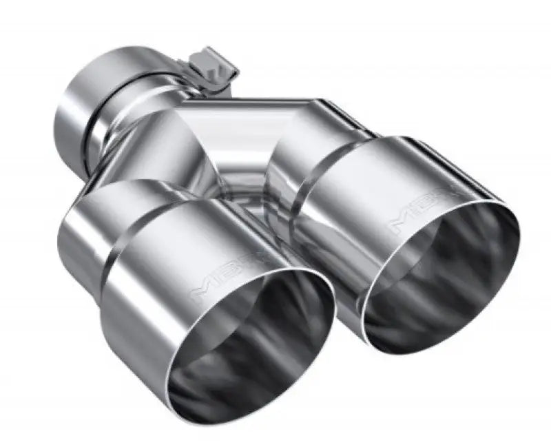 MBRP 3in ID / Dual 4in OD Out Staggered L 9.37in / R 9.87in Single Wall T304 SS Univ Exhaust Tip - Truck & Automotive