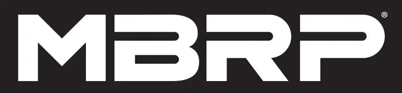 Bold white MBRP logo on Honda TRX utility muffler with head pipe cut for 89-91 models