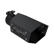 MBRP T5173BLK MBRP Universal 4in Hex Tip 2.5in Inlet 10in Length w/ Logo - Black Coated
