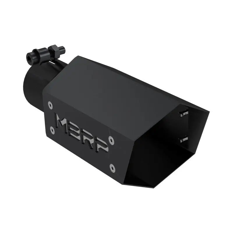 MBRP T5173BLK MBRP Universal 4in Hex Tip 2.5in Inlet 10in Length w/ Logo - Black Coated