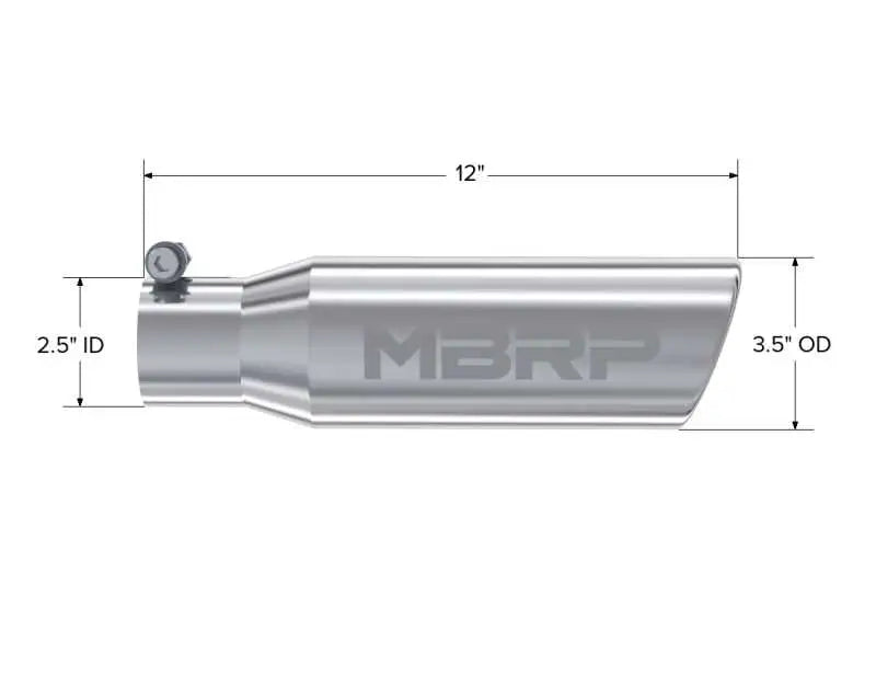 MBRP Universal Tip 3in O.D. Angled Rolled End 2 inlet 10 length - RV and Auto Parts