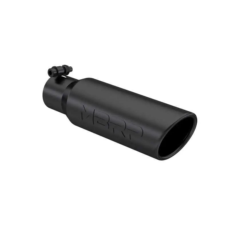 MBRP Universal Tip 3in O.D. Angled Rolled End 2 inlet 12 length - Black Finish - RV and Auto Parts