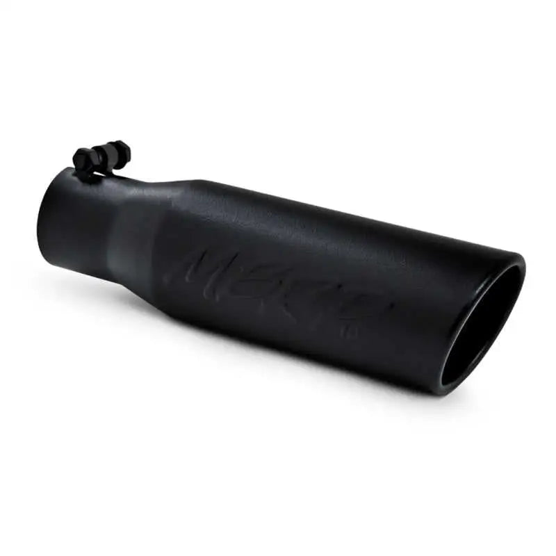 MBRP Universal Tip 3in O.D. Angled Rolled End 2 inlet 12 length - Black Finish - RV and Auto Parts