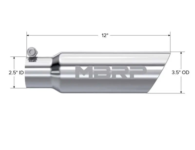 MBRP Universal Tip 3in O.D. Dual Wall Angled 2 inlet 12 length - RV and Auto Parts