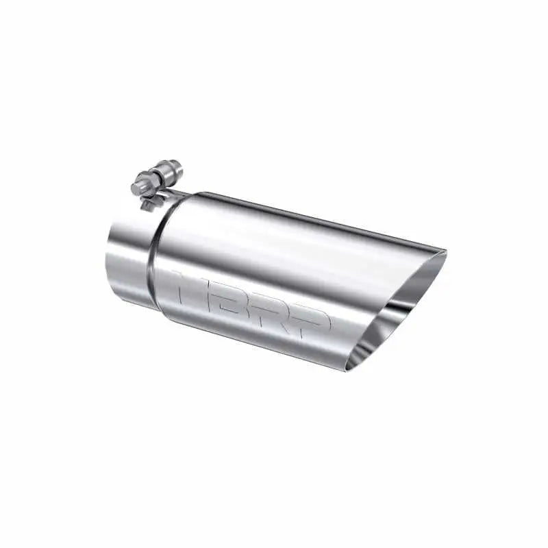 MBRP Universal Tip, dual wall angled, 3.5-inch inlet, 4-inch O.D., 10-inch length, mirror polished T304 stainless steel exhaust tip.