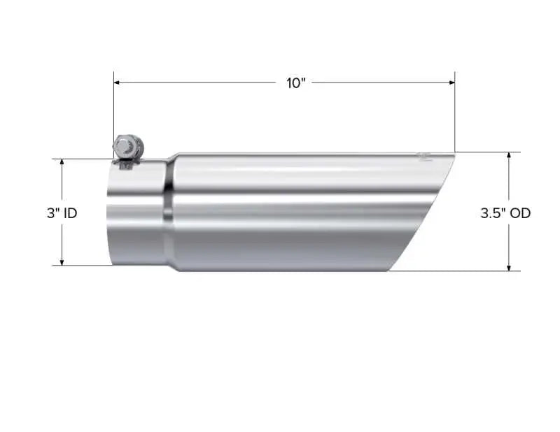 MBRP Universal Tip 3in O.D. Dual Wall Angled End 3 inlet 12 length - RV and Auto Parts