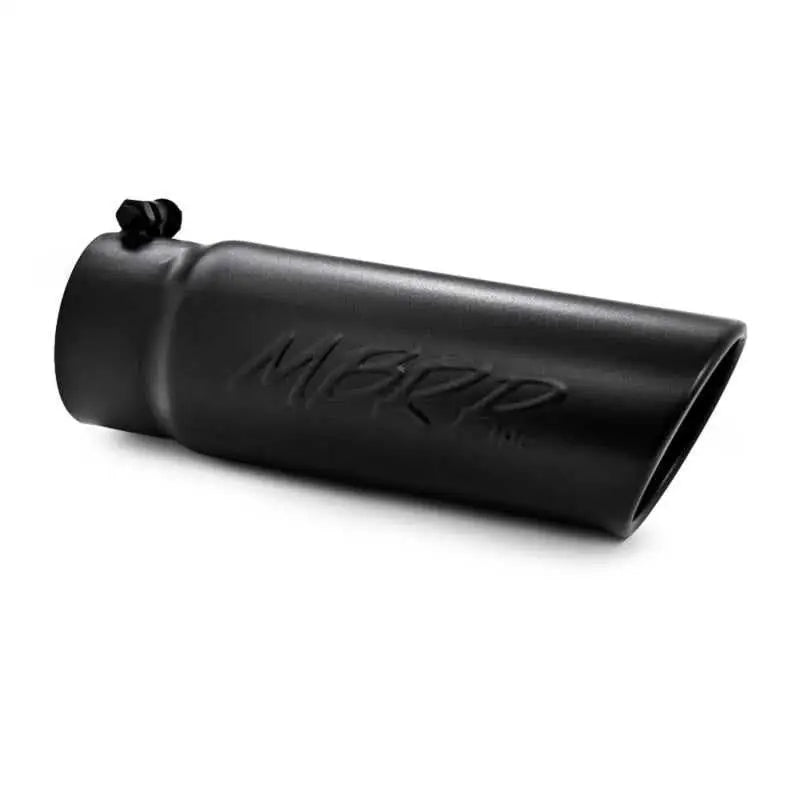 MBRP Universal Tip 4 O.D. Angled Rolled End 3.5 inlet 10 length- Black Finish - RV and Auto Parts