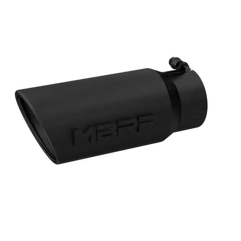 MBRP Universal Tip 5" O.D. Angled Rolled End, 4" inlet, 12" length, Black Finish, T304 Stainless Steel, Performance Exhaust System Component