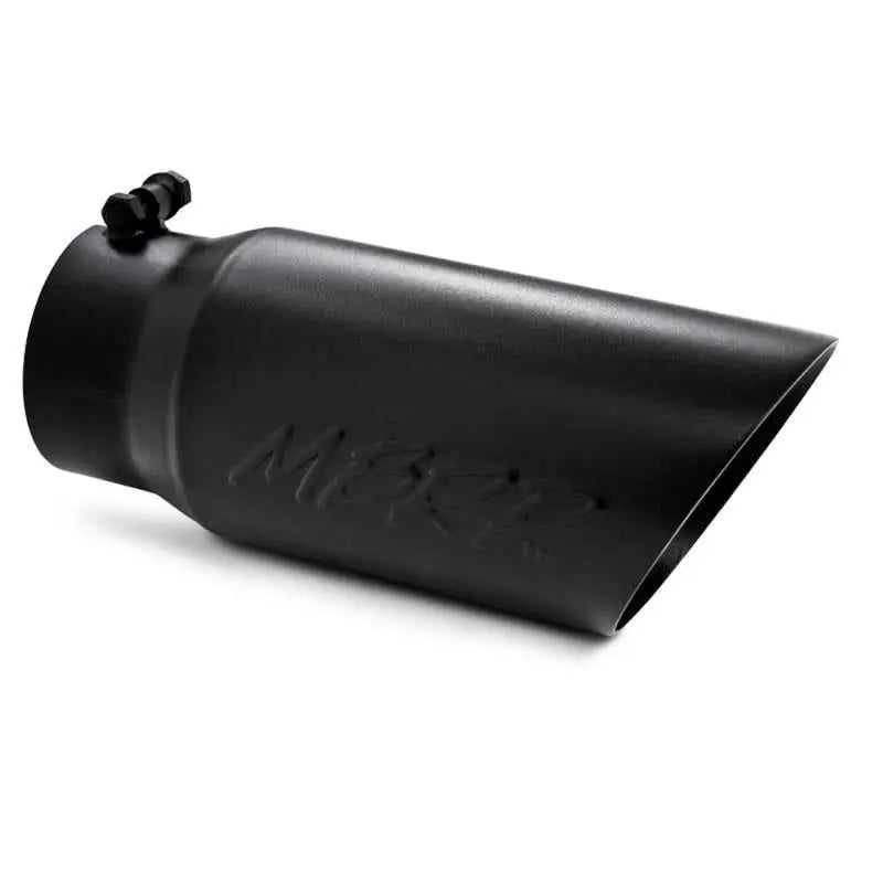 MBRP Universal Tip, 5 O.D. Dual Wall Angled, 4-inch inlet, 12-inch length, Black Finish.