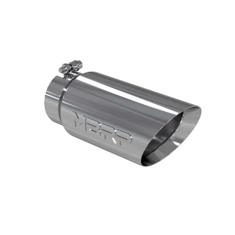 MBRP Universal Tip 5 O.D. Dual Wall Angled 4-inch Inlet 12-inch Length, Mirror Polished T304 Stainless Steel