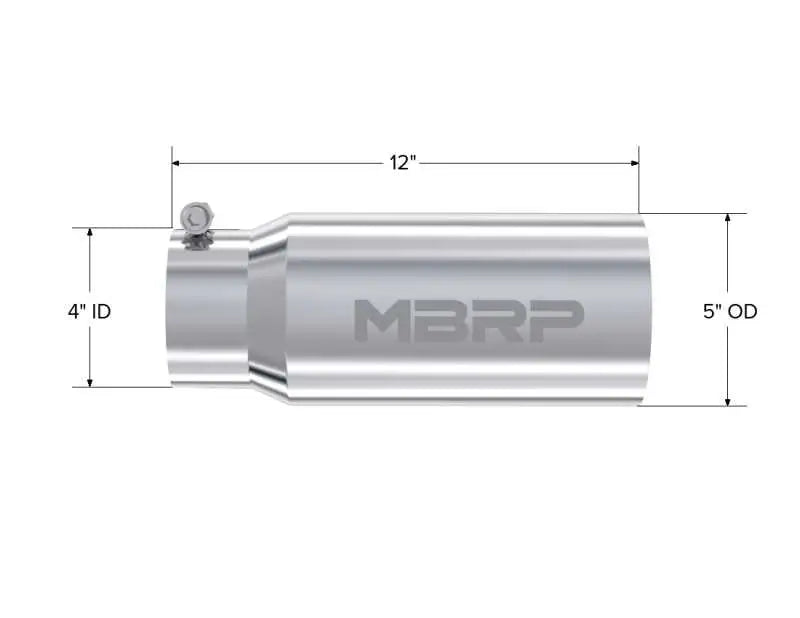 MBRP Universal Tip 5 O.D. Dual Wall Straight 4 inlet 12 length - RV and Auto Parts